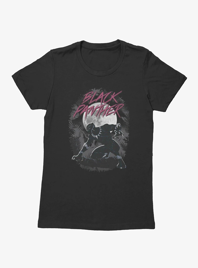 Marvel Wakanda Forever Black Panther Night Time Jungle Womens T-Shirt