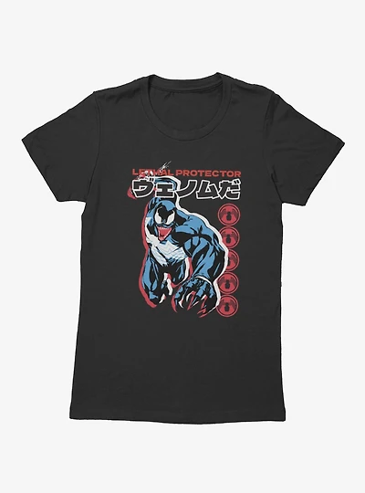 Marvel Comics Retro Venom Lethal Protector Foreign Type Grab Womens T-Shirt