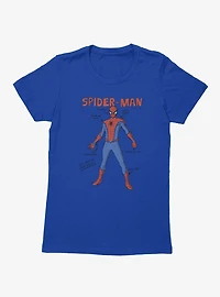 Marvel Spider-Man Suit Drawing Schematics Womens T-Shirt