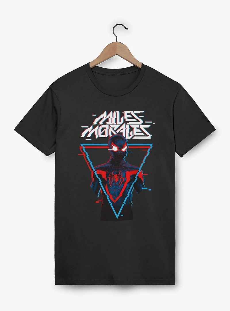 Marvel Spider-Man Miles Morales Digital Glitch Triangle T-Shirt