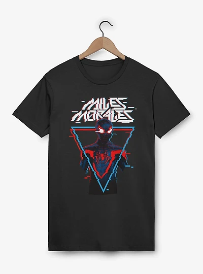 Marvel Spider-Man Miles Morales Digital Glitch Triangle T-Shirt