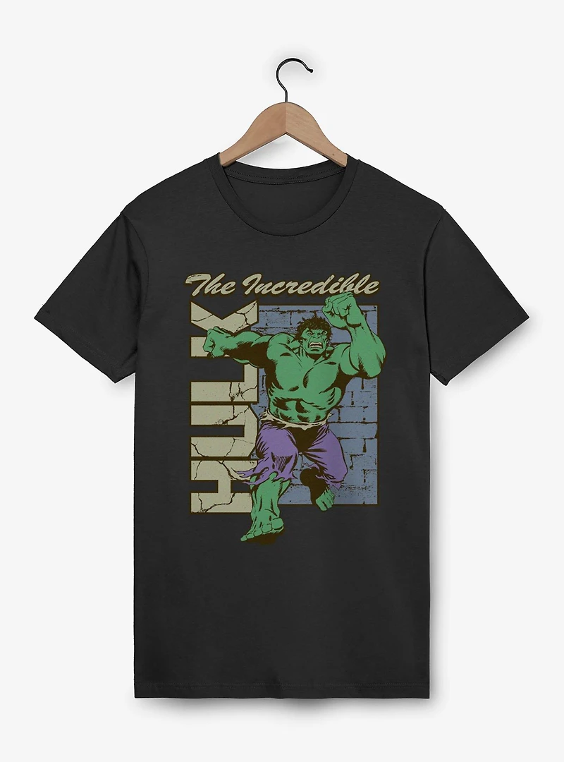 Marvel Comics Retro Incredible Hulk Wall Smash Run T-Shirt