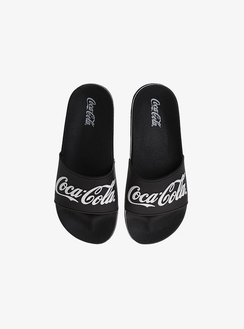 Coca-Cola Black Script Logo Men's Slide Sandals