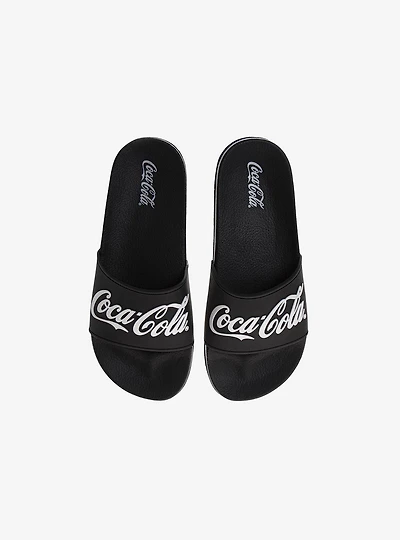 Coca-Cola Black Script Logo Men's Slide Sandals