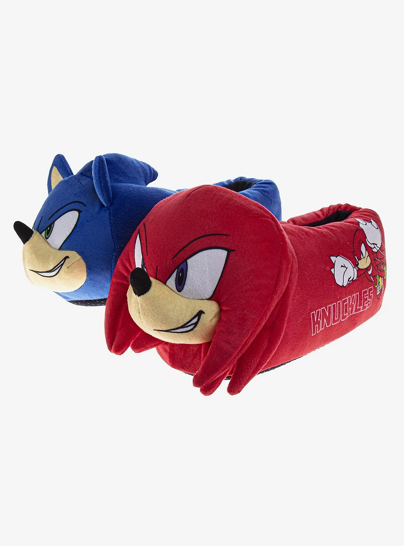 Sonic The Hedgehog Plush Kids Slippers Red Blue