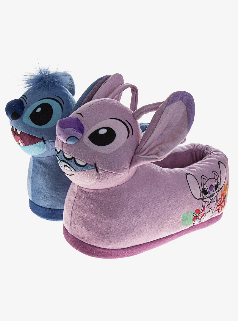 Disney Lilo & Stitch Kids Plush Slippers Pink Blue