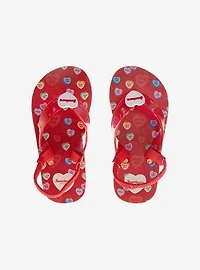 Sweethearts Toddler & Little Kids Flip Flops Sandals Red and White