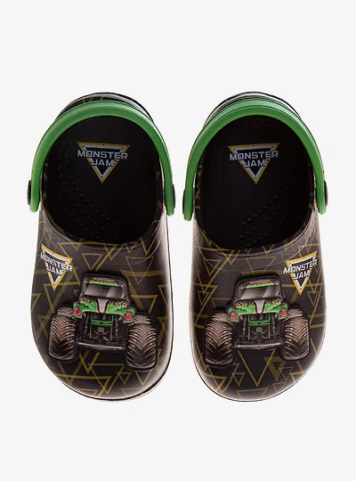 Monster Jam "Grave Digger" Black & Green Toddlers Little Kids EVA Clogs