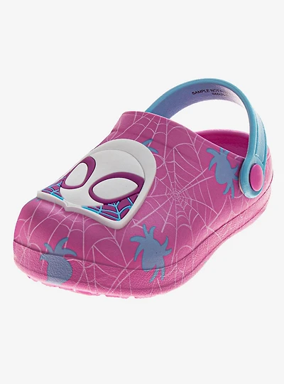 Marvel Ghost-Spider Gwen Stacy Pink White Slip-On Toddler & Little Kid EVA Clogs