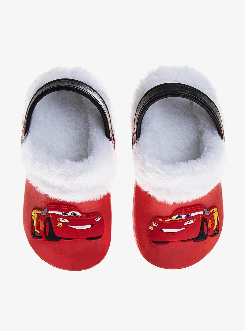 Disney Pixar Cars Lightning McQueen Fuzzy Fleece-Lined Toddler & Little Kids Clogs