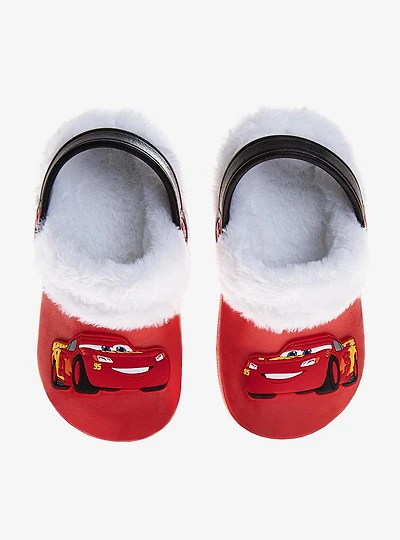 Disney Pixar Cars Lightning McQueen Fuzzy Fleece-Lined Toddler & Little Kids Clogs