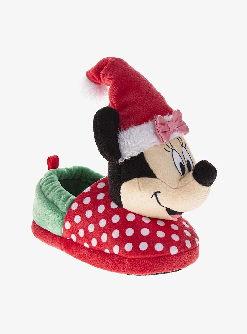 Disney Minnie Mouse Christmas Toddler & Little Kids Cozy Slippers