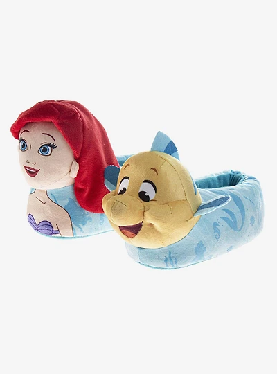 Disney The Little Mermaid 3D Ariel & Flounder Toddler Kids Fluffy Slippers
