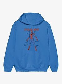 Marvel Spider-Man Suit Drawing Schematics Hoodie