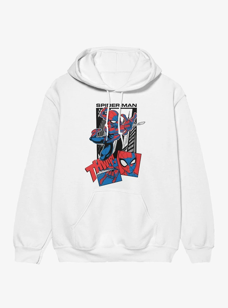 Marvel Spider-Man Thwip Through The City Panel Hoodie