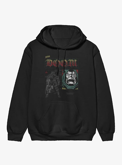 Marvel Comics Retro Doctor Von Doom Zoom On Face Hoodie