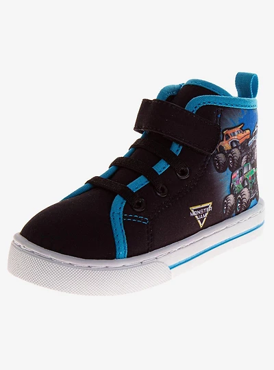 Monster Jam Canvas Rugged Tread Lace Up High Top Toddler & Little Kids Sneakers