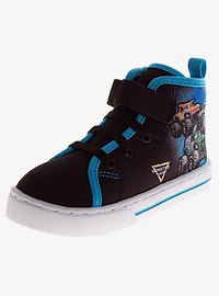 Monster Jam Canvas Rugged Tread Lace Up High Top Toddler & Little Kids Sneakers