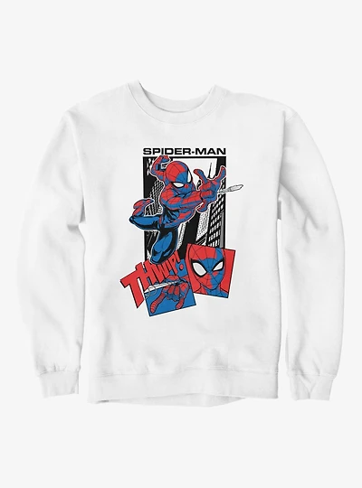 Marvel Spider-Man Thwip Through The City Panel Sweatshirt