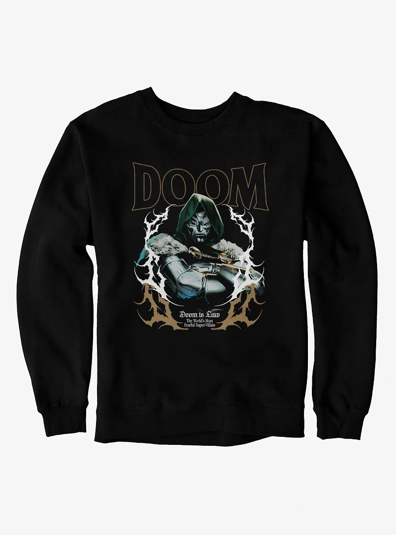 Marvel Comics Retro Doom Is Law Most Fearful Villain Sweatshirt