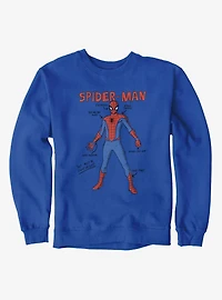 Marvel Spider-Man Suit Drawing Schematics Sweatshirt