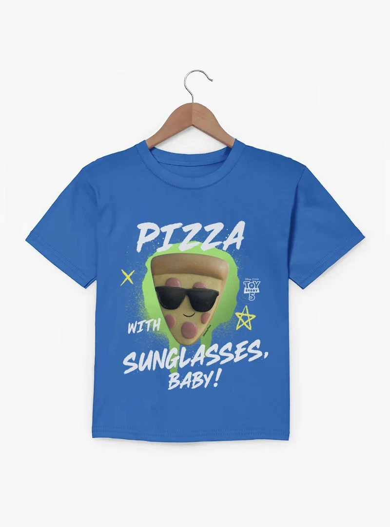 Disney Pixar Toy Story 5 Pizza With Sunglasses Baby Splatter Youth T-Shirt