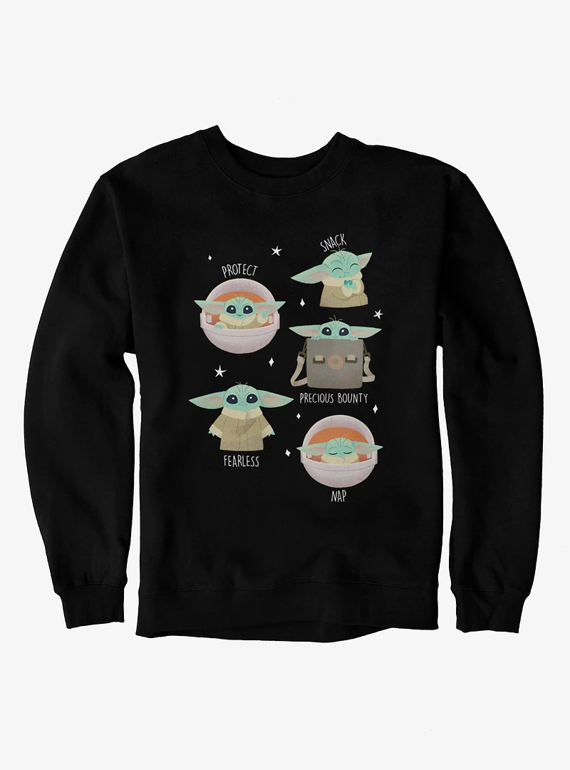 Star Wars Protect Snack Nap Fearless Grogu Sweatshirt
