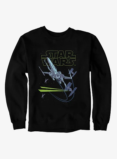 Star Wars X-Wing Chase Blue Green Logo Sweatshirt