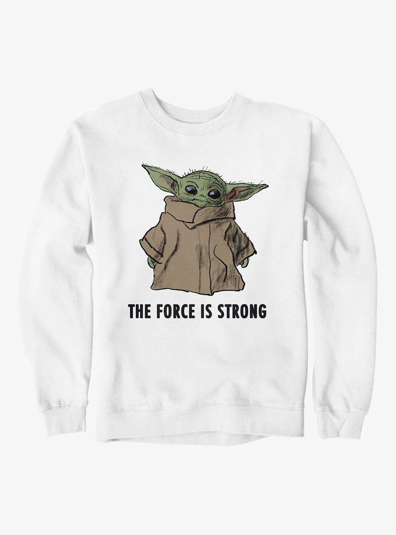 Star Wars The Mandalorian Force Is Strong Dirty Grogu Sketch Sweatshirt