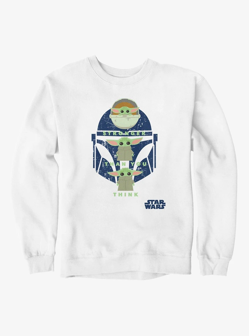 Star Wars The Mandalorian Stronger Than Grogu And Helmet Sweatshirt