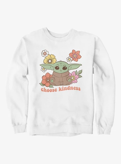 Star Wars The Mandalorian Grogu Choose Kindness Flowers Sweatshirt