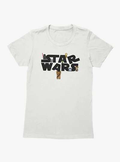 Star Wars Cartoon Logo Destruction Womens T-Shirt