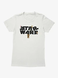 Star Wars Cartoon Logo Destruction Womens T-Shirt