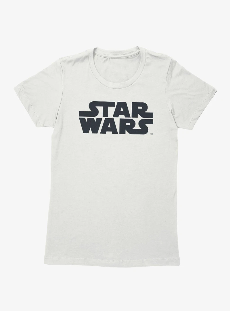 Star Wars Logo Black Print Womens T-Shirt