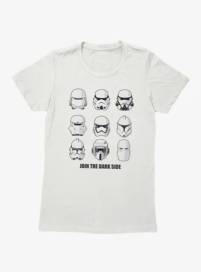 Star Wars Join The Dark Side Trooper Helmets Womens T-Shirt