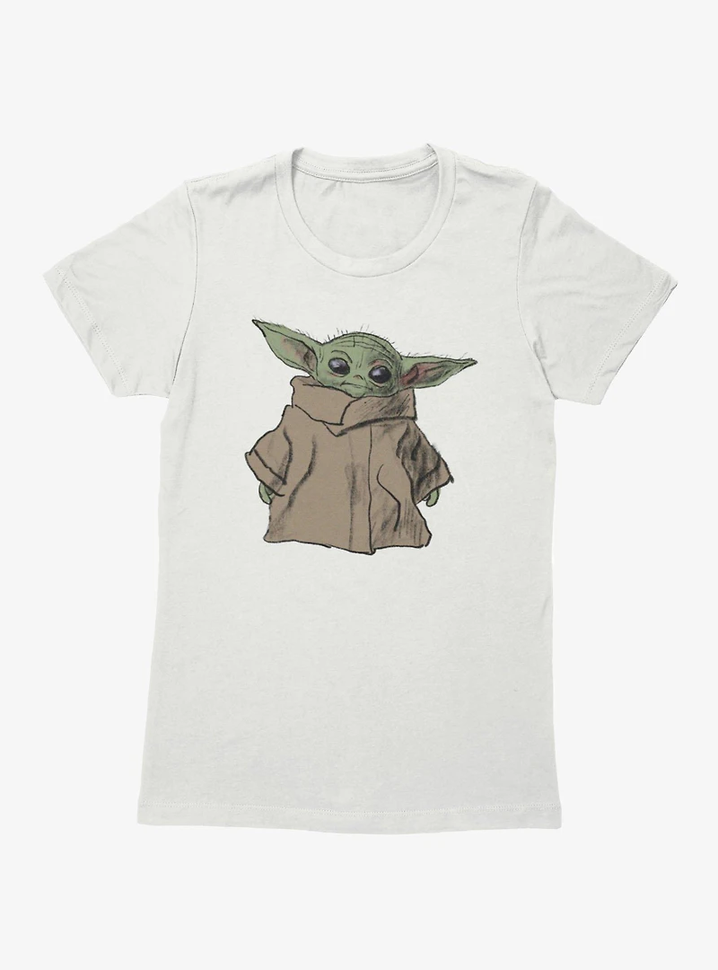 Star Wars The Mandalorian Dirty Grogu Sketch Womens T-Shirt