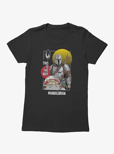 Star Wars The Mandalorian This Way Double Sun Mando Grogu Womens T-Shirt