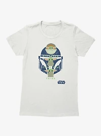 Star Wars The Mandalorian Stronger Than Grogu And Helmet Womens T-Shirt