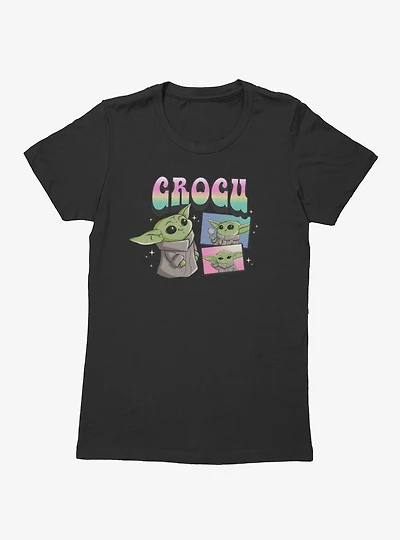 Star Wars The Mandalorian Grogu Cute Cartoon Gradient Womens T-Shirt