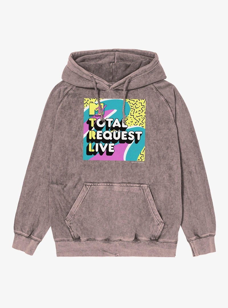 MTV Total Request Live 90s Retro Square Vintage Mineral Washed Hoodie