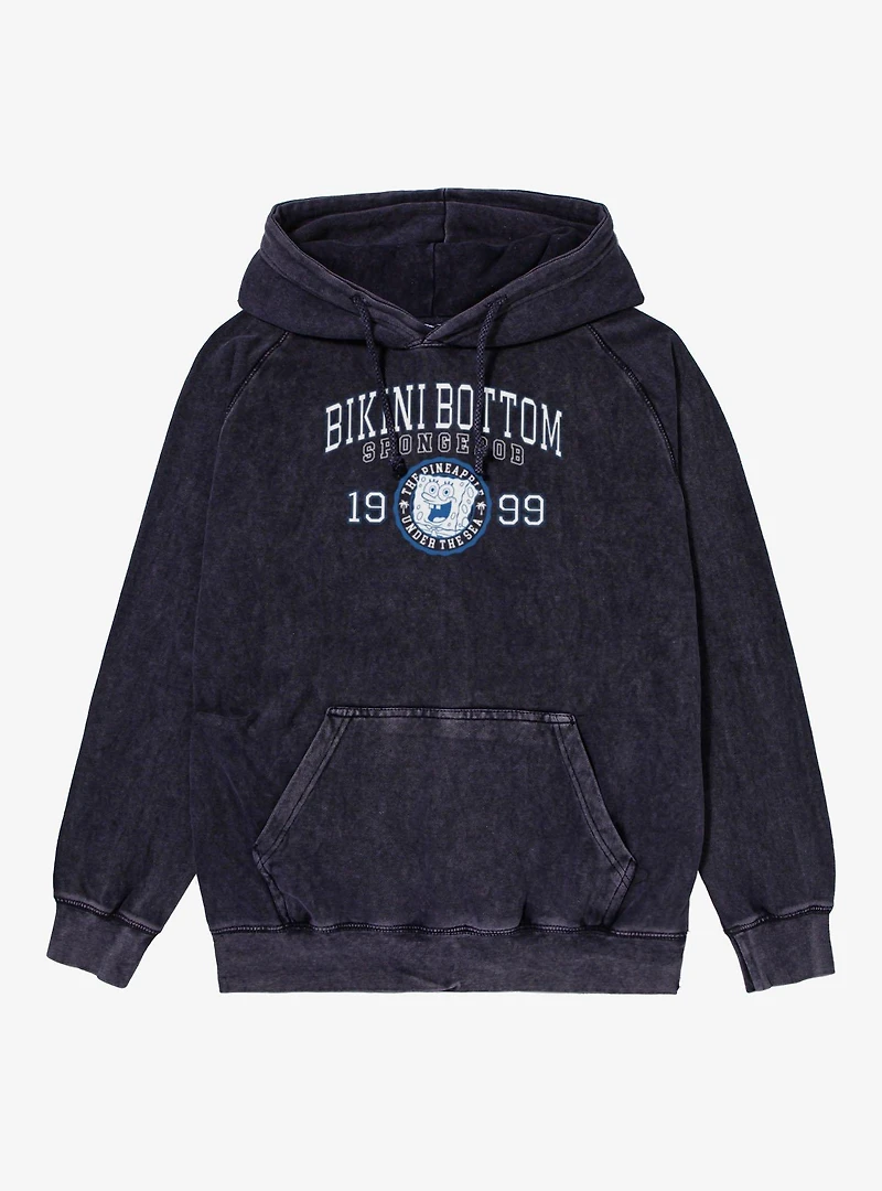 SpongeBob SquarePants Bikini Bottom 1999 Collegiate Vintage Mineral Washed Hoodie