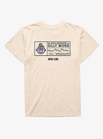 Mad Libs Silly Word Exclamation Box Mineral Wash T-Shirt