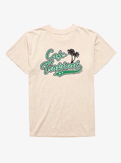 Schitt's Creek Cafe Tropical Green Stars Logo Mineral Wash T-Shirt