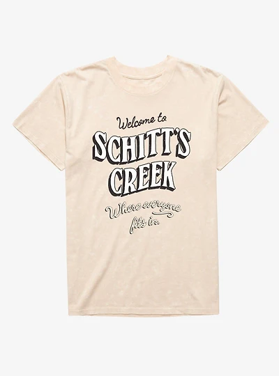 Schitt's Creek Welcome Where Everyone Fits Mineral Wash T-Shirt