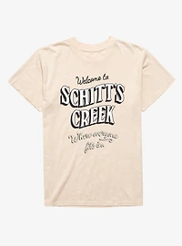 Schitt's Creek Welcome Where Everyone Fits Mineral Wash T-Shirt
