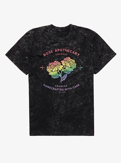 Schitt's Creek Rose Apothecary Handcrafted Rainbow Logo Mineral Wash T-Shirt