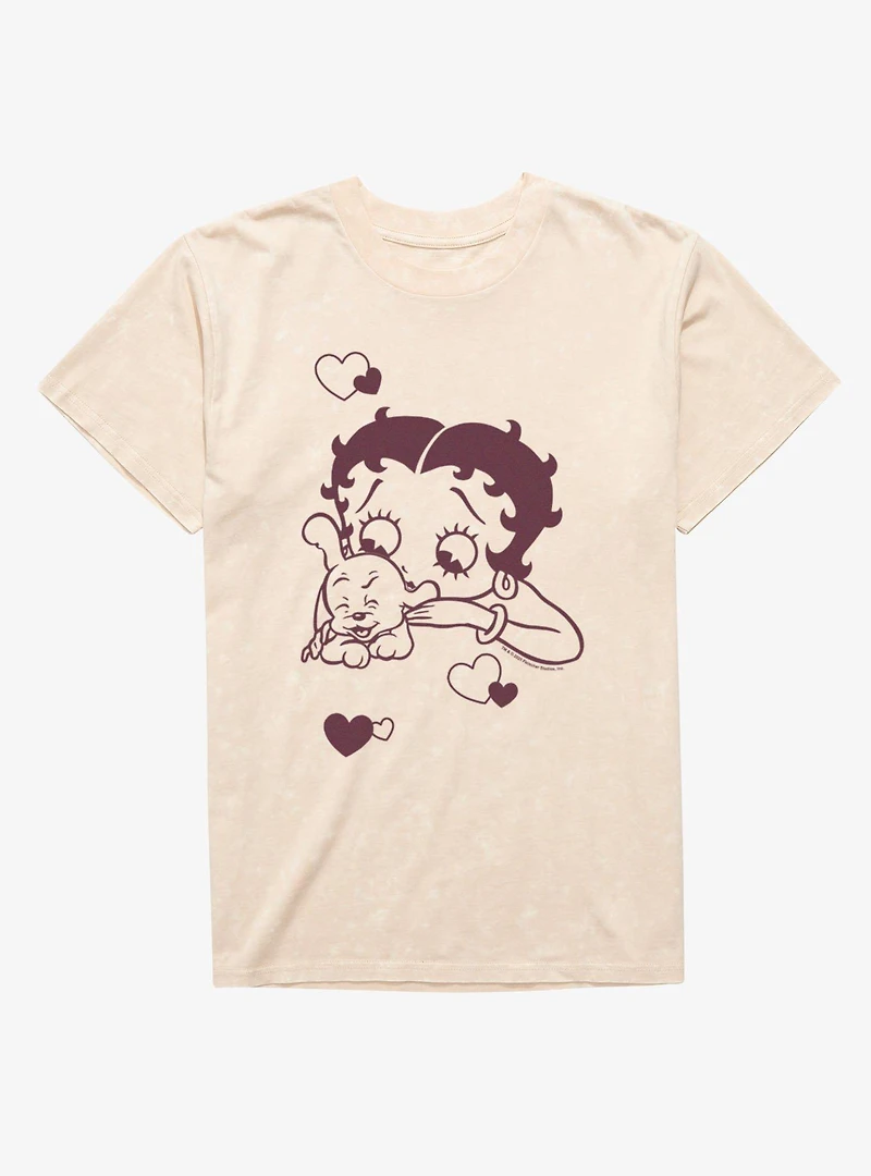 Betty Boop Doggie Smooches Mineral Wash T-Shirt