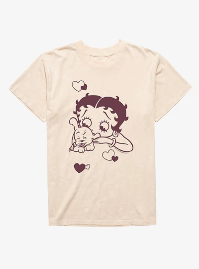 Betty Boop Doggie Smooches Mineral Wash T-Shirt