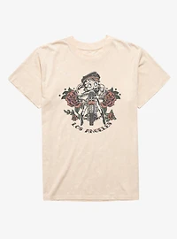 Betty Boop Los Angeles Motorcycle Roses Mineral Wash T-Shirt