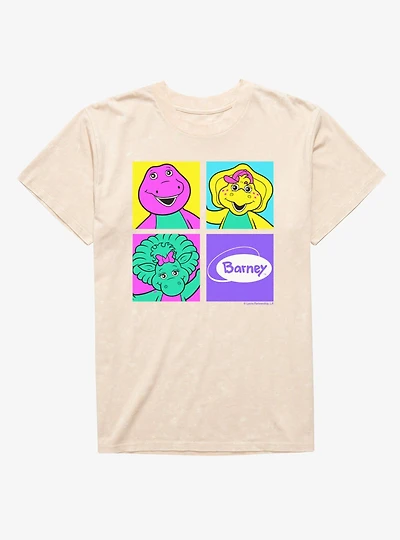 Barney Four Square Characters Mineral Wash T-Shirt